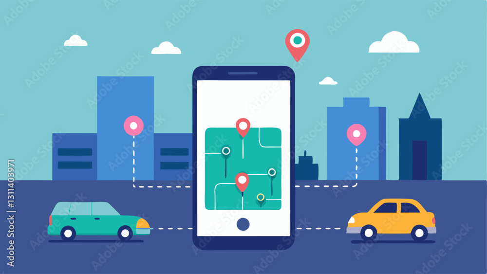 UserFriendly Traffic App A mobile application interface displaying personalized traffic recommendations based on AI analysis guiding users through optimal routes in the city. UserFriendly Traffic App A mobile application interface displaying personalized traffic recommendations based on AI analysis guiding users through optimal routes in the city.