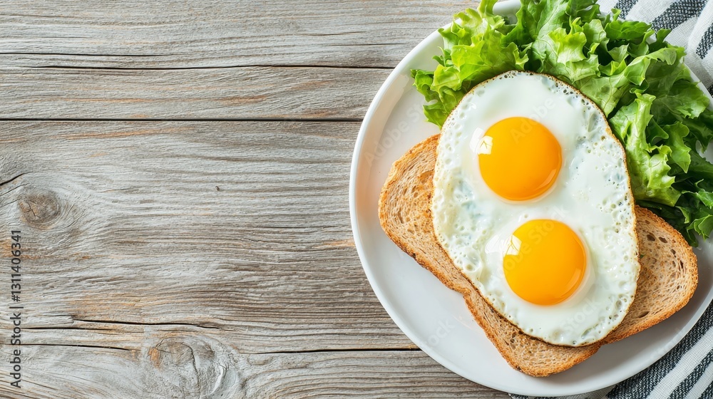 Energizing Breakfast Spread for Busy Entrepreneurs - Fuel Your Success with Whole Wheat Toast, Eggs, and Greens on Wooden Table Energizing Breakfast Spread for Busy Entrepreneurs - Fuel Your Success with Whole Wheat Toast, Eggs, and Greens on Wooden Table