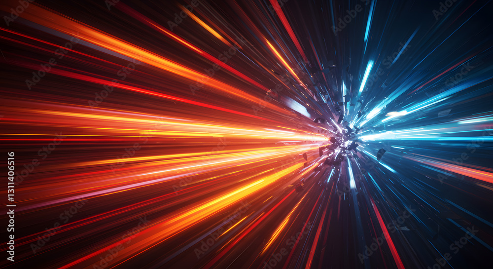 Obraz premium Dynamic Abstract Digital Art Depicting Speed and Energy