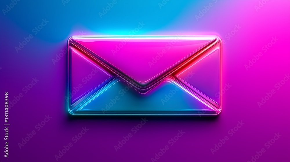 Stylish envelope icon, mail, email, received message, button or sign, on a beautiful background. Stylish envelope icon, mail, email, received message, button or sign, on a beautiful background.