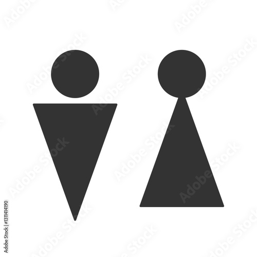 シンプルなモノクロ男女ベクターアイコン