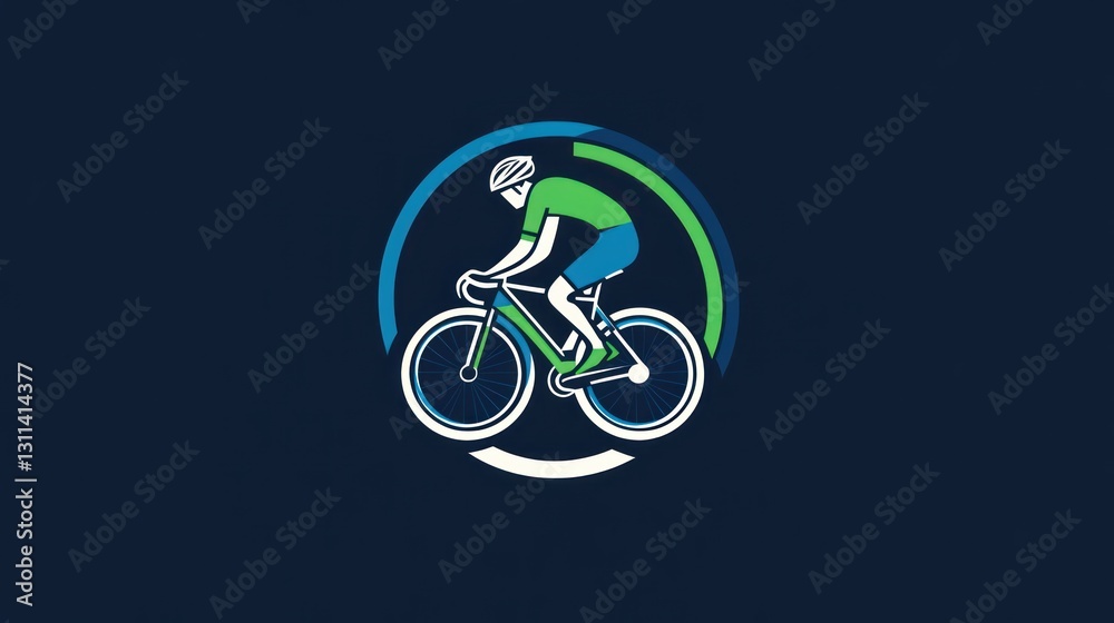 Cyclist in motion, dynamic graphic design, sport