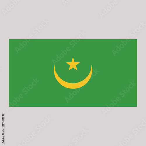 original and simple Mauritania flag isolated vector in official colors and Proportion Correctly