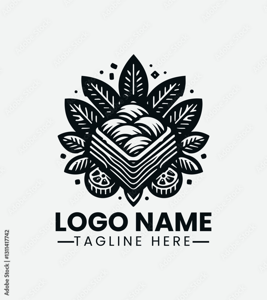 Obraz premium Baklava Logo Design, Middle Eastern Baklava Logo, European Baklava Logo
