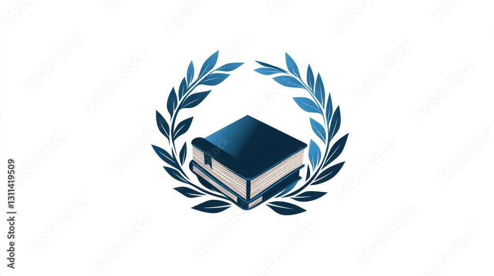 Obraz premium Academic books laurel wreath