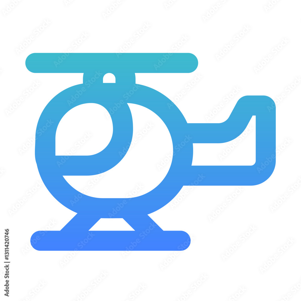 helicopter outlined gradient style