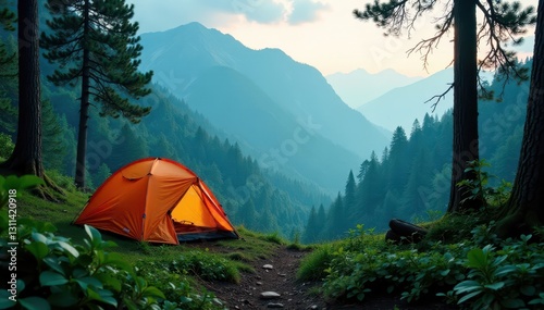 Jungle trek, high altitude campsite, towering pines, altitude, rainforest, challenging