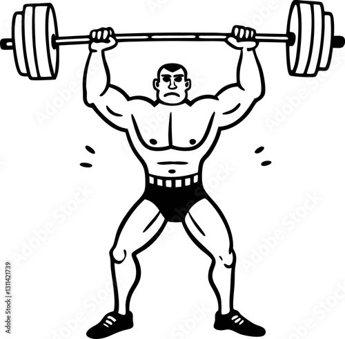 strongman lifting heavy barbell against white background of bodybuilder showcasing strength and power in weightlifting