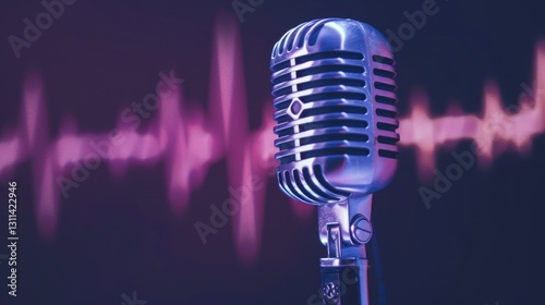 Live Performance Concept: Vintage Mic with Blurred Lights