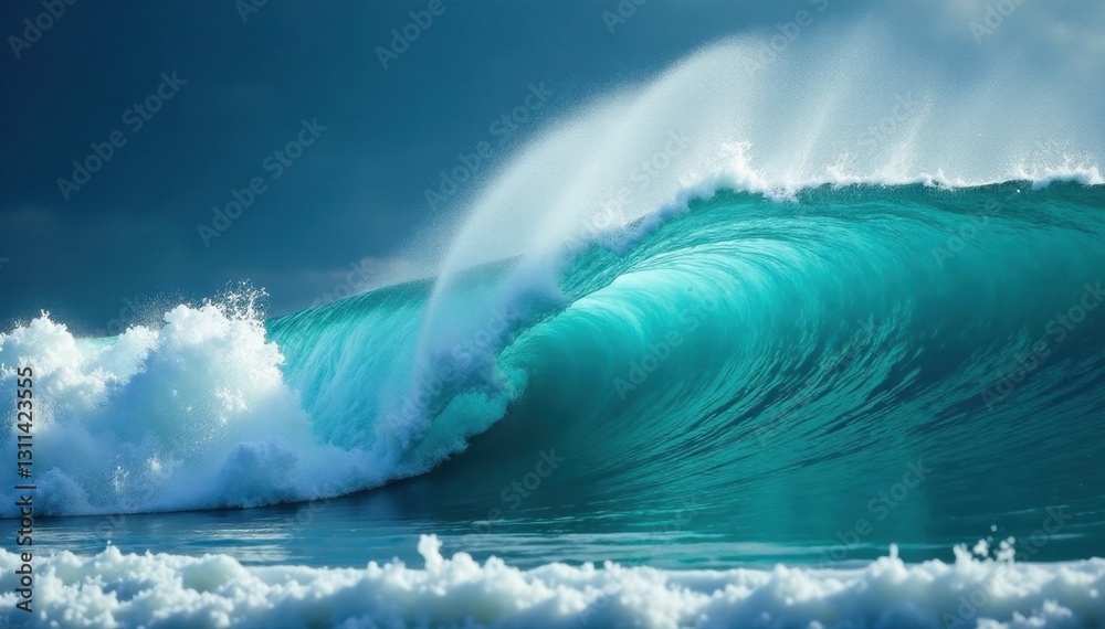 Breaking wave, sheet of water, airborne droplets, scenic, dynamic, salt water Breaking wave, sheet of water, airborne droplets, scenic, dynamic, salt water