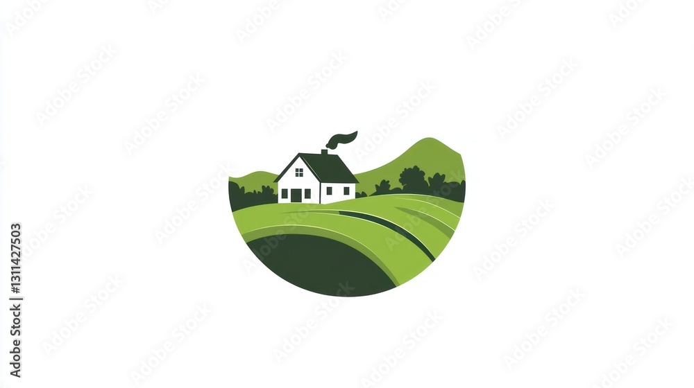 Rural landscape with house and hills. Possible stock photo Rural landscape with house and hills. Possible stock photo