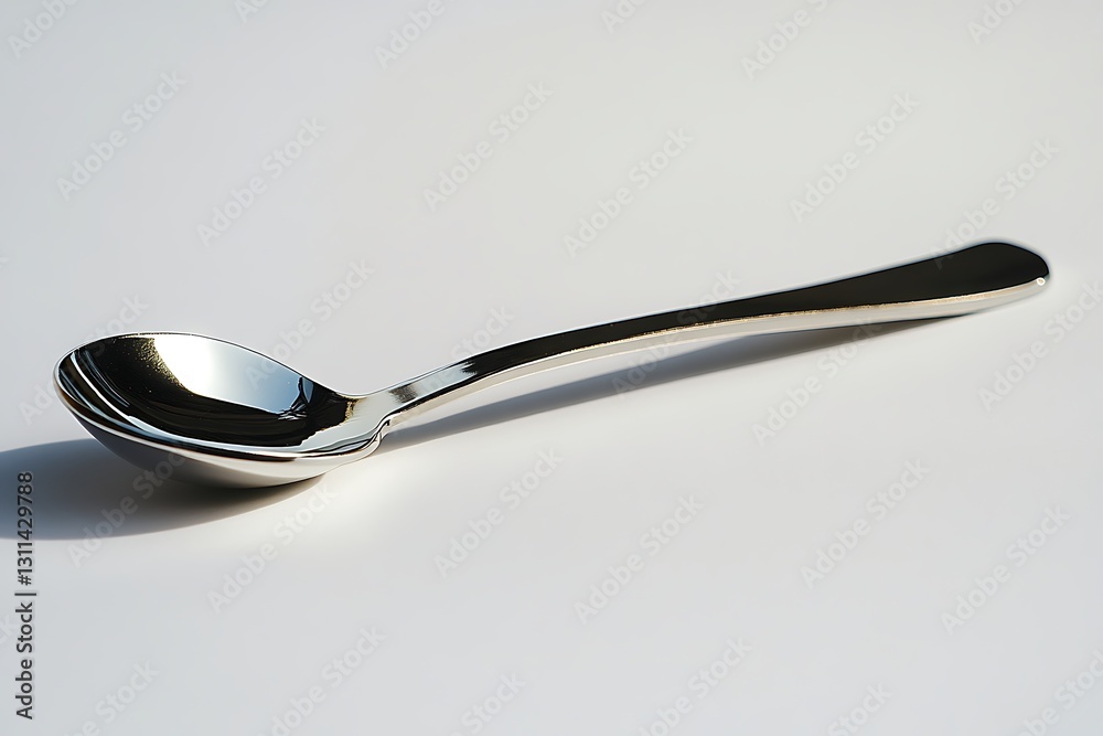 Polished Spoon on White Background Polished Spoon on White Background