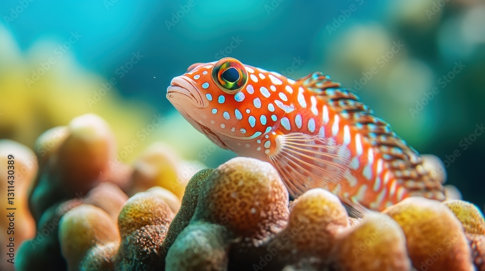 A reef fish showcasing extraordinary adaptations like camouflage and mimicry, perfectly blending into the coral ecosystem to survive and thrive. A reef fish showcasing extraordinary adaptations like camouflage and mimicry, perfectly blending into the coral ecosystem to survive and thrive.
