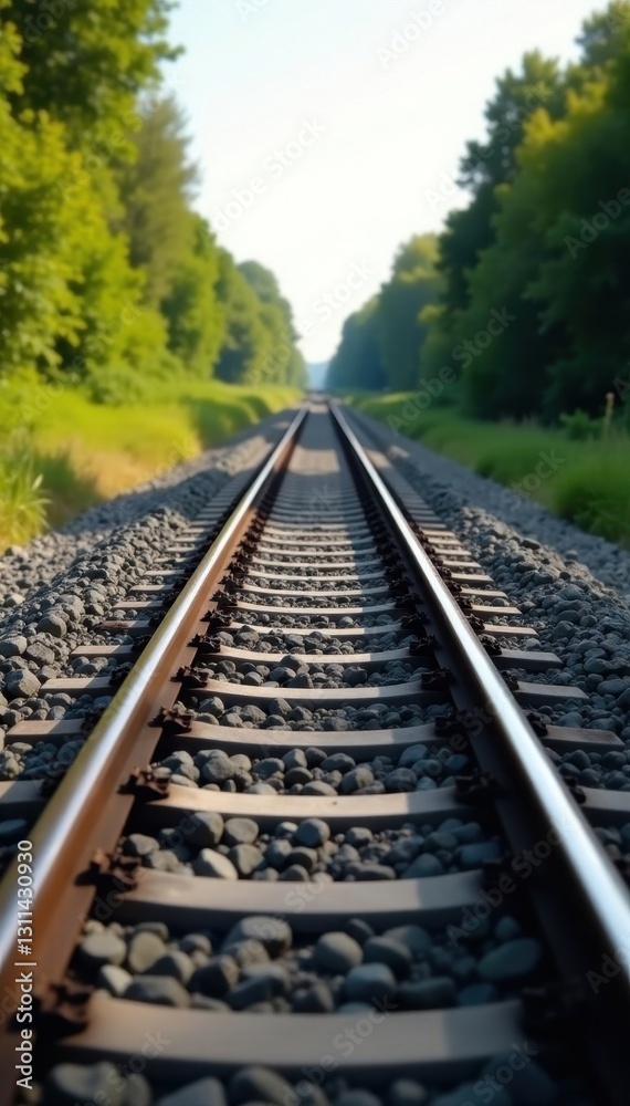 Railroad track laying, fresh asphalt beside new railway lines, infrastructure, ballast, lines Railroad track laying, fresh asphalt beside new railway lines, infrastructure, ballast, lines