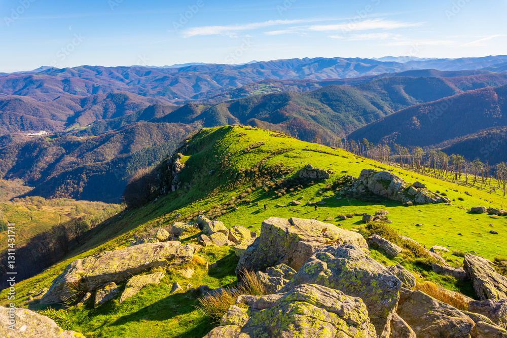 Naklejka premium Beautiful landscape at the top of Mount Adarra in Urnieta. Gipuzkoa, Basque Country