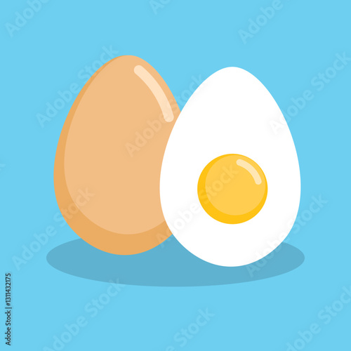 cartoon vector illustration of boiled egg