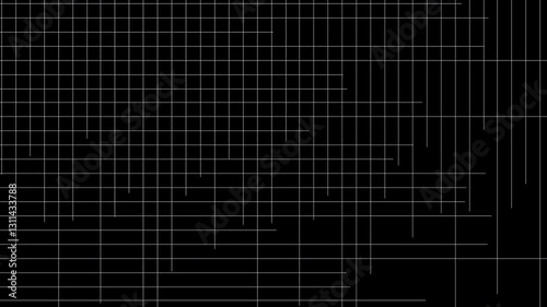 Grid lines animate into Symmetrical squares forming graph overlay photo