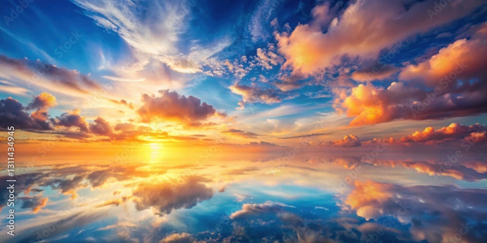 A Serene Sunset Reflection Golden Hour Hues Mirrored on a Tranquil Body of Water A Serene Sunset Reflection Golden Hour Hues Mirrored on a Tranquil Body of Water