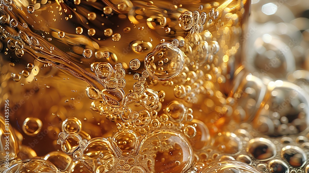 an extreme closeup of a glass of beer ice clubes