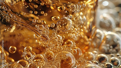 Obraz na płótnie an extreme closeup of a glass of beer ice clubes w salonie