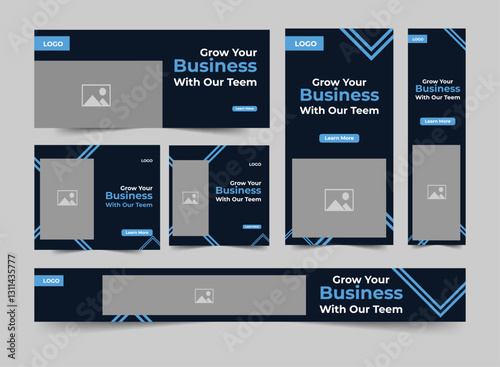 Set of promotion kit banner template design with modern and minimalist concept user for web page, ads, annual report, banner, background, backdrop, flyer, brochure, card, poster, presentation layout
