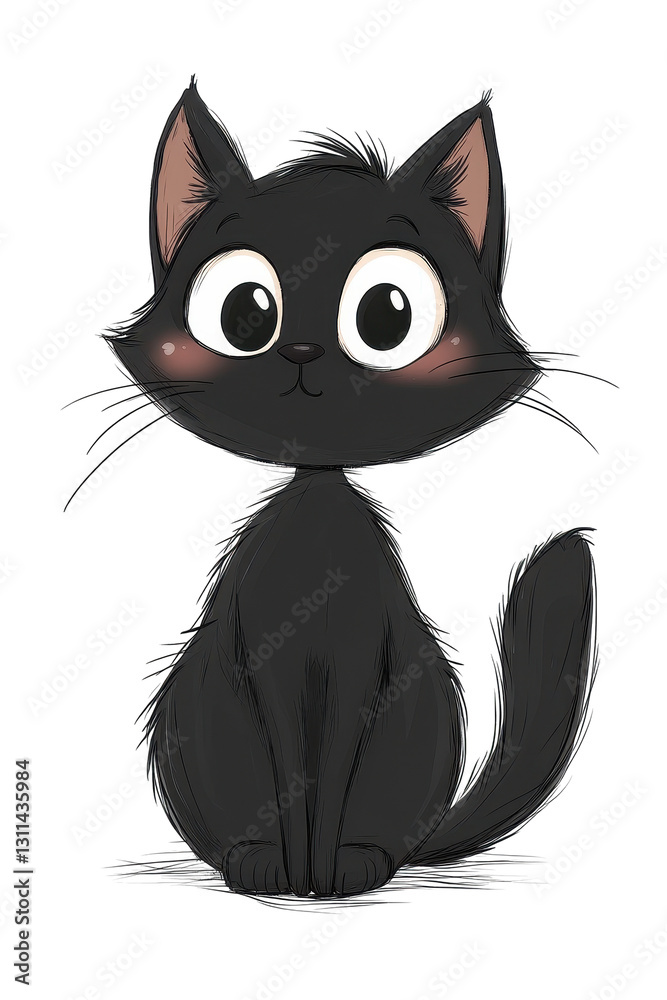 Isolated Cartoon Black Cat Isolated Cartoon Black Cat