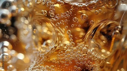 an extreme closeup of a glass of beer ice clubes