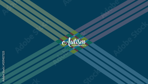 April is National Autism Awareness Month. Vector template Design for banner, greeting card, poster, prints, social media post ,flyer , T shirt with background.
