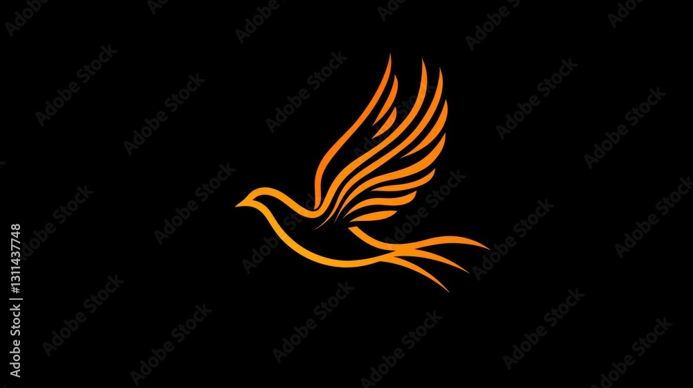 Obraz premium Abstract stylized flying bird design