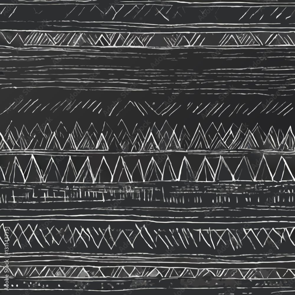 white pencil scribble lines on black background abstract vector pattern