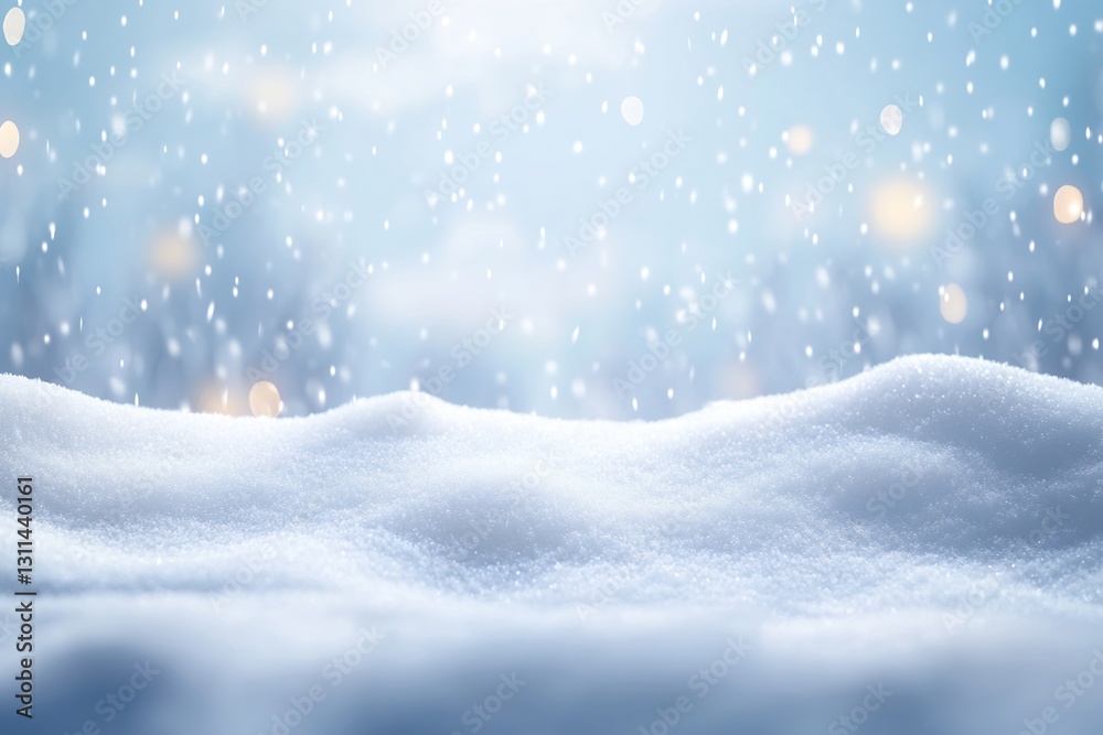 Winter Landscape with Snow and Blurred Bokeh Light Effects
Winter Landscape with Snow and Blurred Bokeh Light Effects