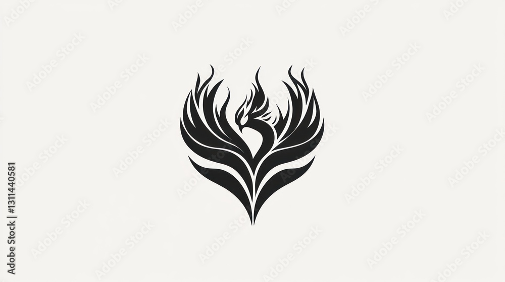Obraz premium Symbolic phoenix logo, elegant design, perfect for branding, usage in various media