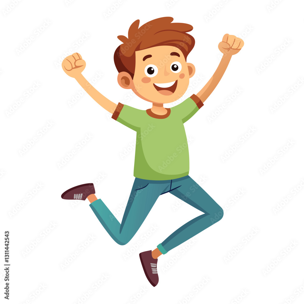 Happy boy jumping up in air. Excited joyful teenager celebrating, flying in air Happy boy jumping up in air. Excited joyful teenager celebrating, flying in air