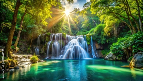 Discover serenity.  Crystal-clear waterfall flows into a peaceful pool.  Breathtaking panoramic vista.  Plan your adventure now.