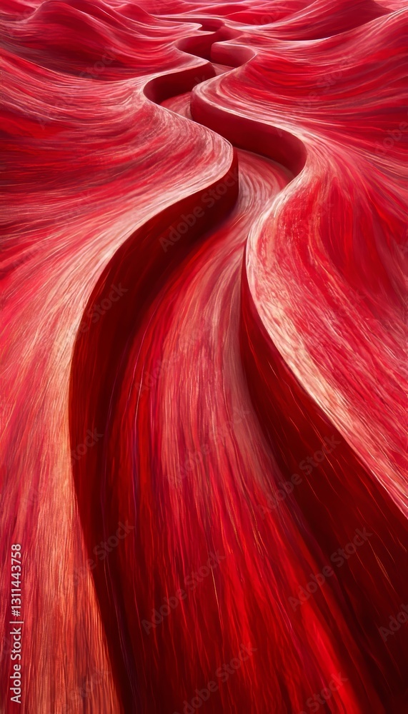 Obraz premium Abstract Red Sandstone Formations, Nature s Design, Dramatic Background, Futuristic Design Concept