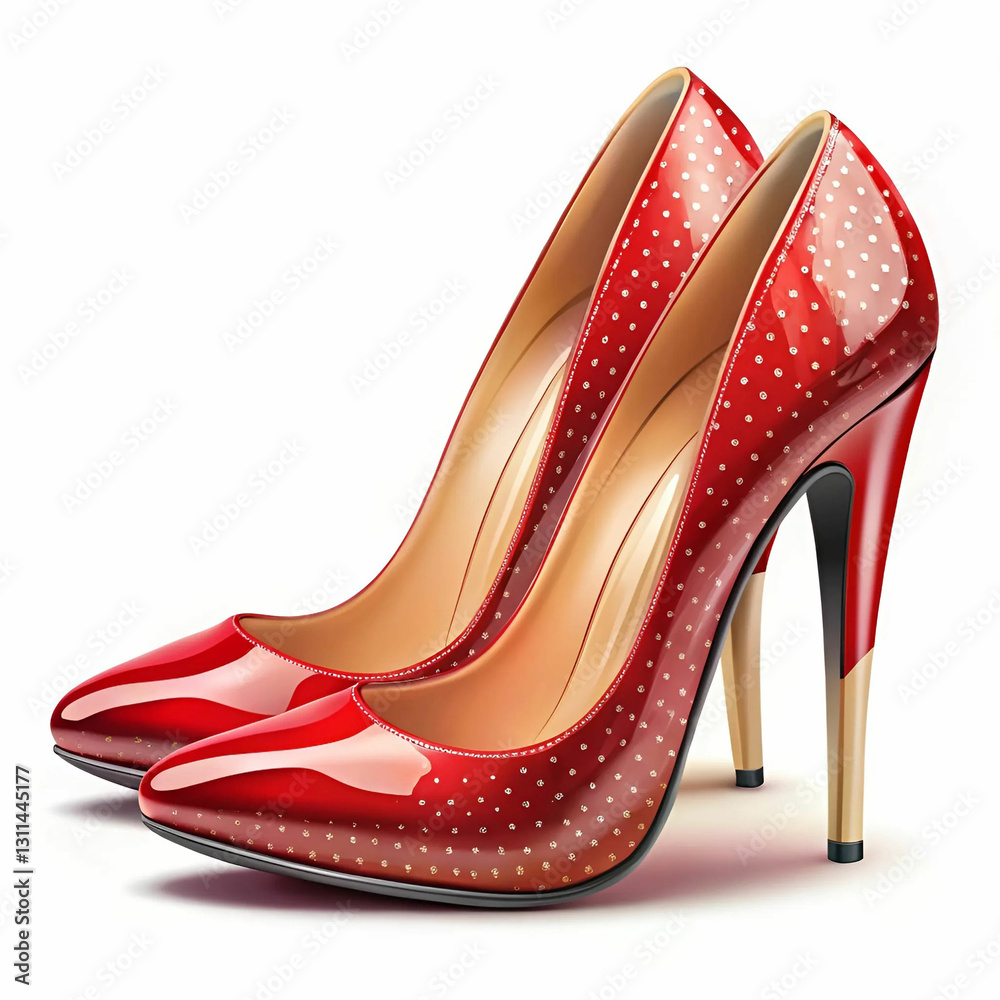 Fototapeta premium A stylish stock illustration of high heels, featuring sleek design, elegant curves, and fashionable details