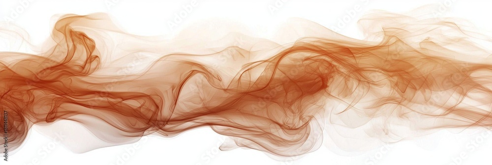 Aesthetic brown smoke billowing in front of a bright white background. Aesthetic brown smoke billowing in front of a bright white background.