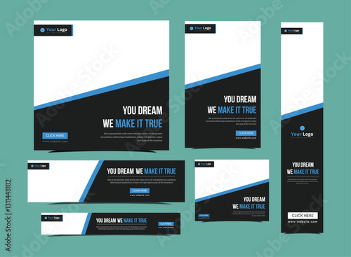 Corporate web banner template bundle, Digital business agency best services set banner for social media post, digital banner, web bundle banner design, customizable vector eps