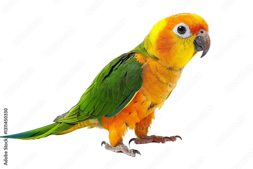 Conure Parrots with Bright Feathers from the Arinae Subfamily Isolated on Transparent Background Conure Parrots with Bright Feathers from the Arinae Subfamily Isolated on Transparent Background