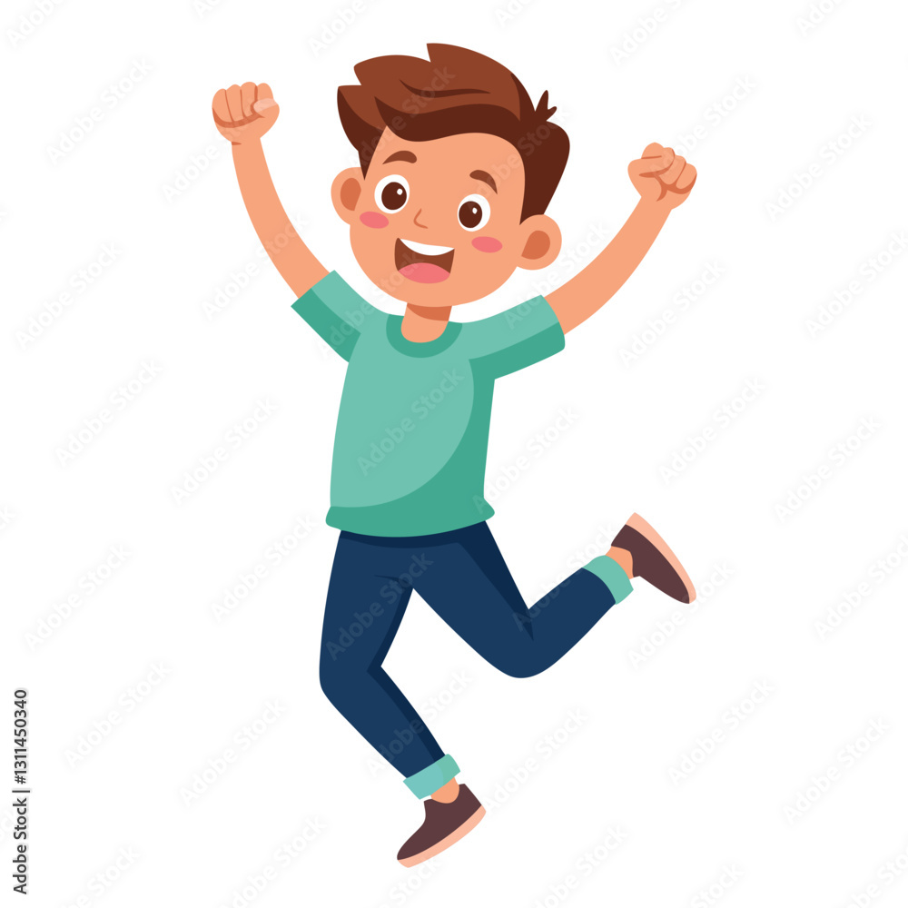 Happy boy jumping up in air. Excited joyful teenager celebrating, flying in air Happy boy jumping up in air. Excited joyful teenager celebrating, flying in air