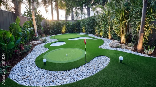 Transform your backyard into a personal golf sanctuary with an artificial putting green. 