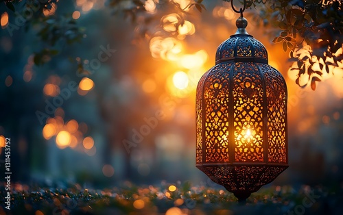 Vibrant Eid al-Fitr Celebration: Festive Lights and Decorations joy moon food event stars party gifts