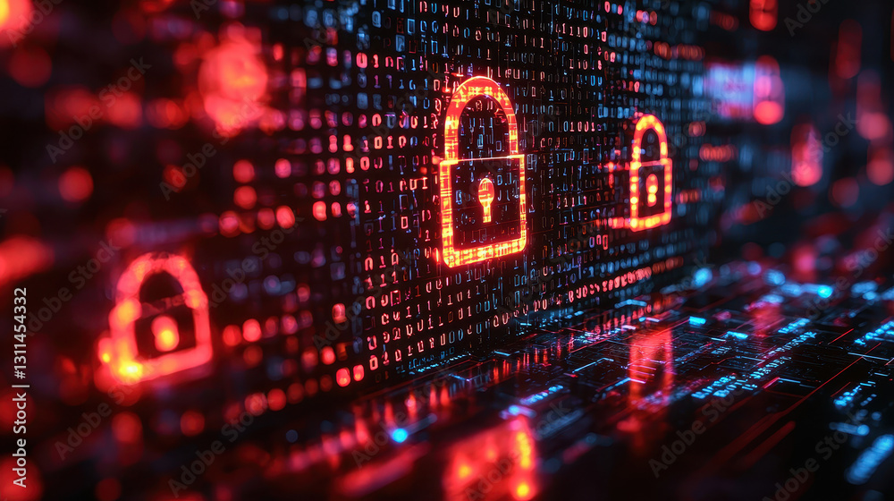Quantum encryption represented by holographic symbols around a glowing computer processor Quantum encryption represented by holographic symbols around a glowing computer processor