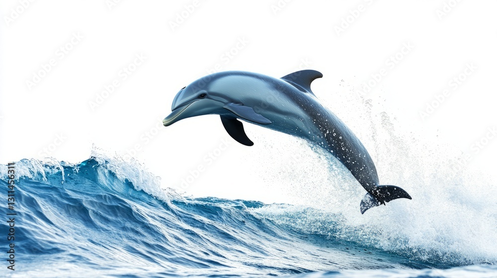 Fototapeta premium Generic Playful Dolphin View Ocean Leaping Waves Gourmet