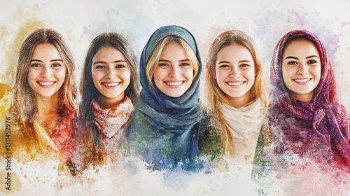 Women from various cultural backgrounds, each smiling warmly