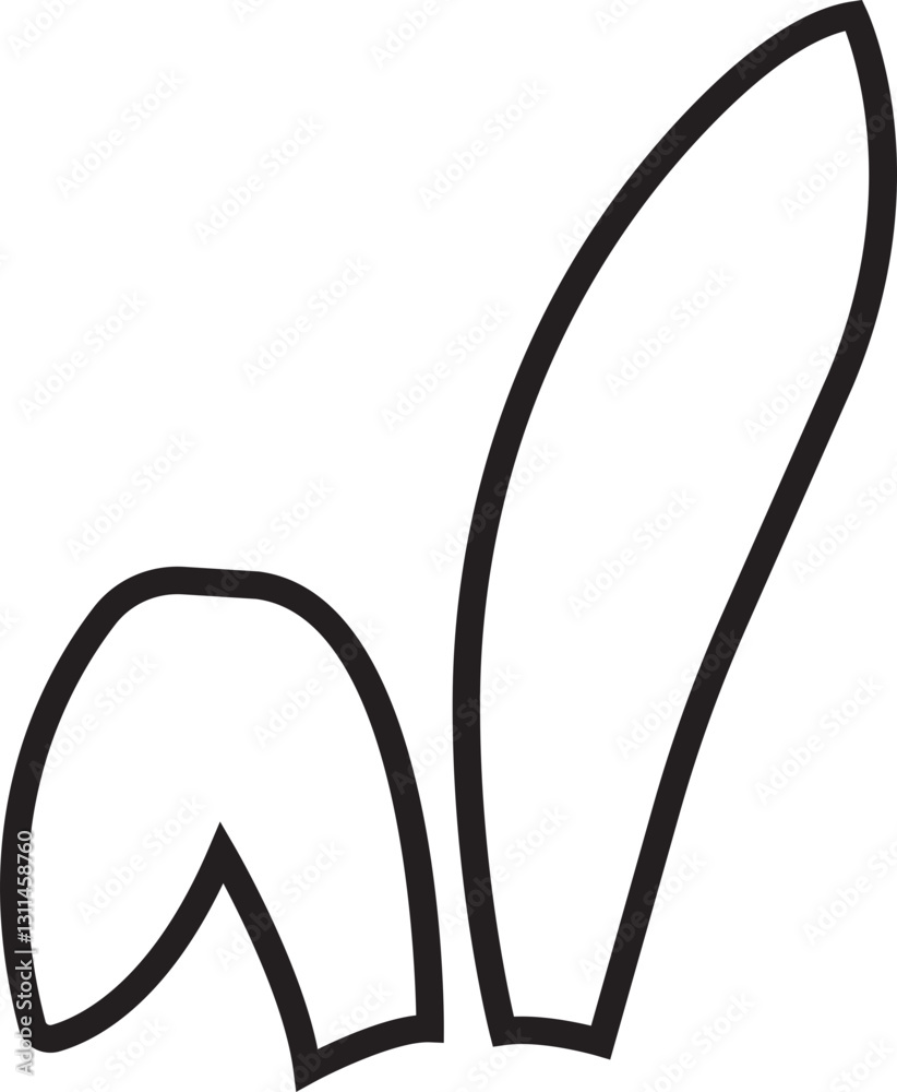 Rabbit Ears icon in trendy black outline style. Perfect for Easter, whimsical designs, playful springtime graphic and cute bunny accessories vector illustration isolated on transparent background. Rabbit Ears icon in trendy black outline style. Perfect for Easter, whimsical designs, playful springtime graphic and cute bunny accessories vector illustration isolated on transparent background.
