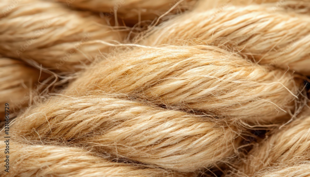 Fototapeta premium Beige Braided Rope Texture Close-up