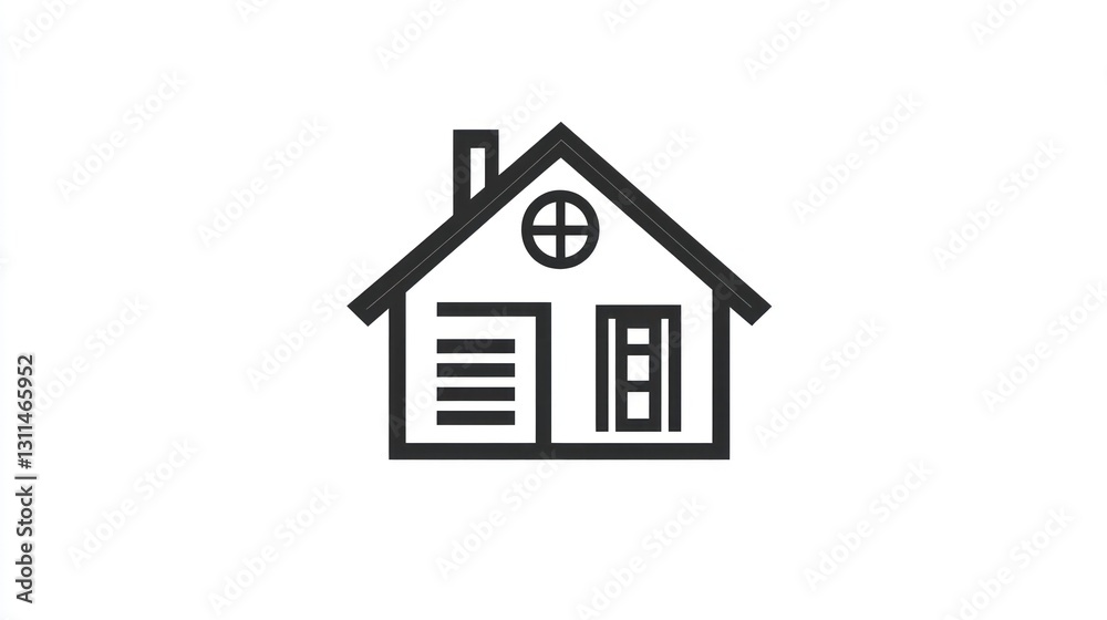 Simple House Outline Icon, Ideal for Home Design or Real Estate, Versatile for Print and Digital Use Simple House Outline Icon, Ideal for Home Design or Real Estate, Versatile for Print and Digital Use
