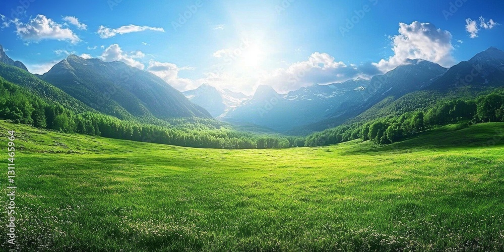 Obraz premium A Sunny Day in a Picturesque Valley