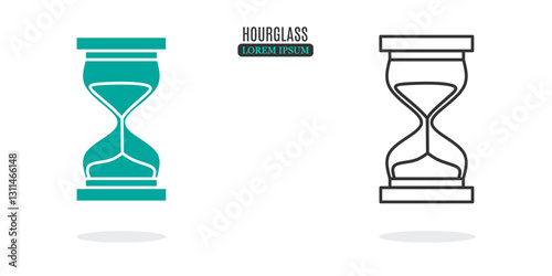 Illustration symbol. Hourglass abstract illustration design. Stock vector icon.